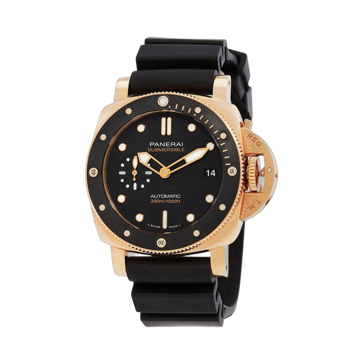 Panerai Submersible Goldtech PAM01164 Rose Gold 42mm Black Dial Men's Watch