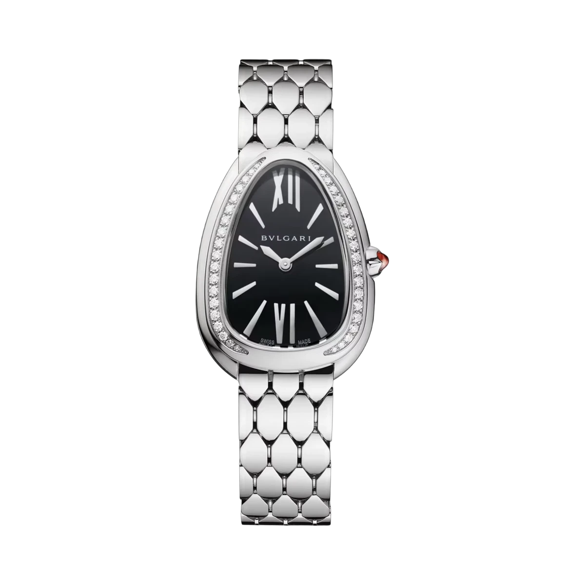 Bvlgari Serpenti Seduttori Black Diamond 103950 33MM Stainless Steel