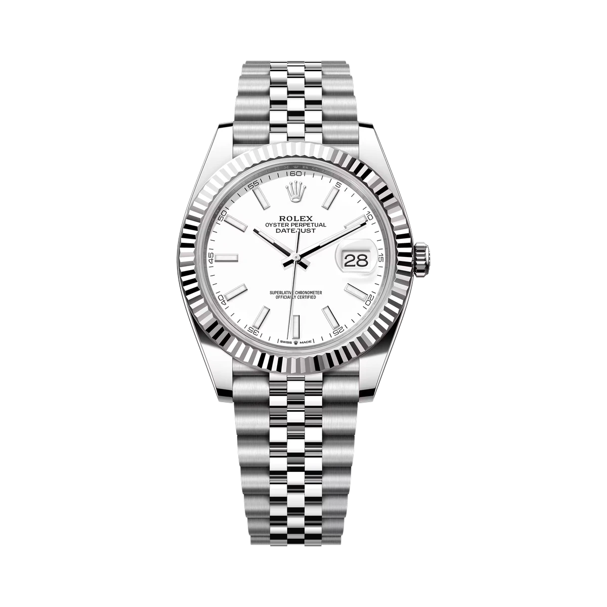 Rolex Datejust 41 Oyster Perpetual 126334-0010 White Gold 41mm White Index Dial Men's Watch