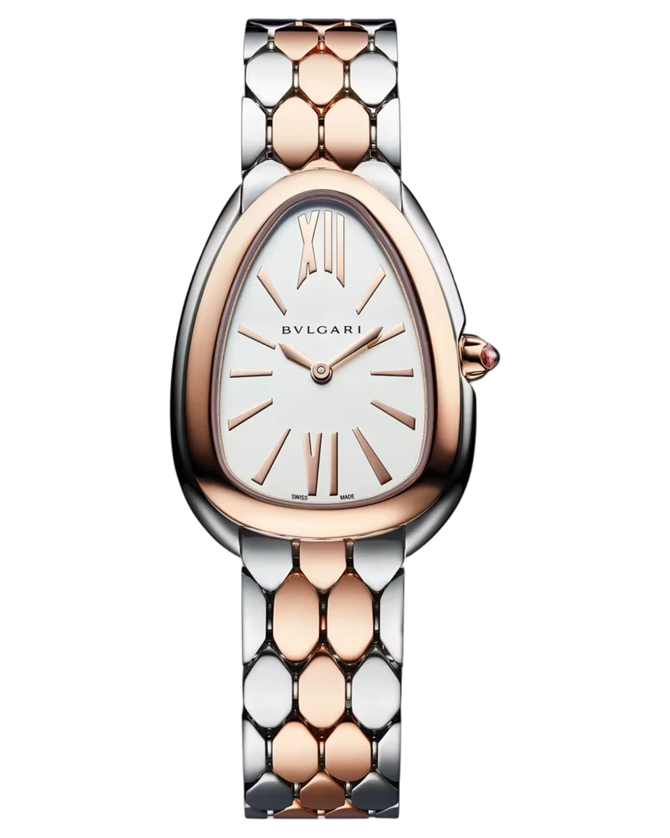 Bvlgari Serpenti Seduttori White Silver 103948 33MM 18K Rose Gold
