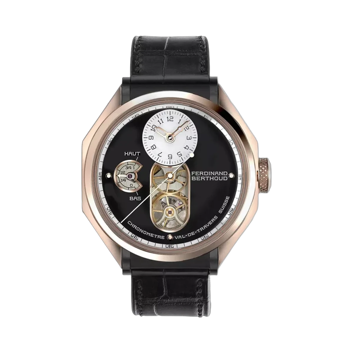 Ferdinand Berthoud Chronomètre FB 1.2 Tourbillon Rose Gold 44mm Black Dial Men's Watch