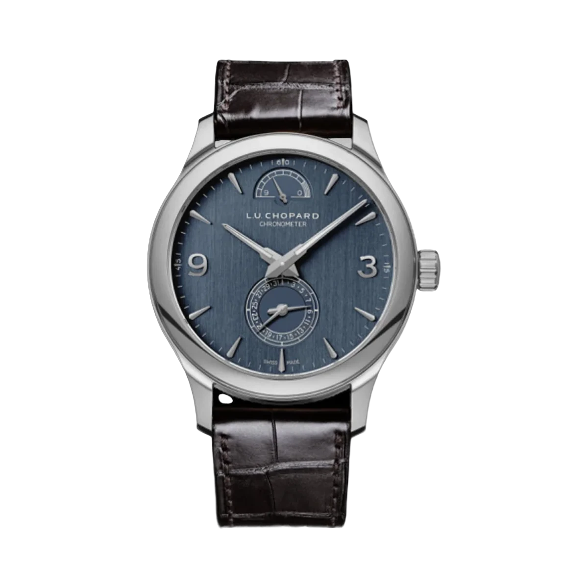 Chopard L.U.C Quattro 161926-1002 Weißgold 43mm Galvanisch Grau-Blaues Zifferblatt Herrenuhr