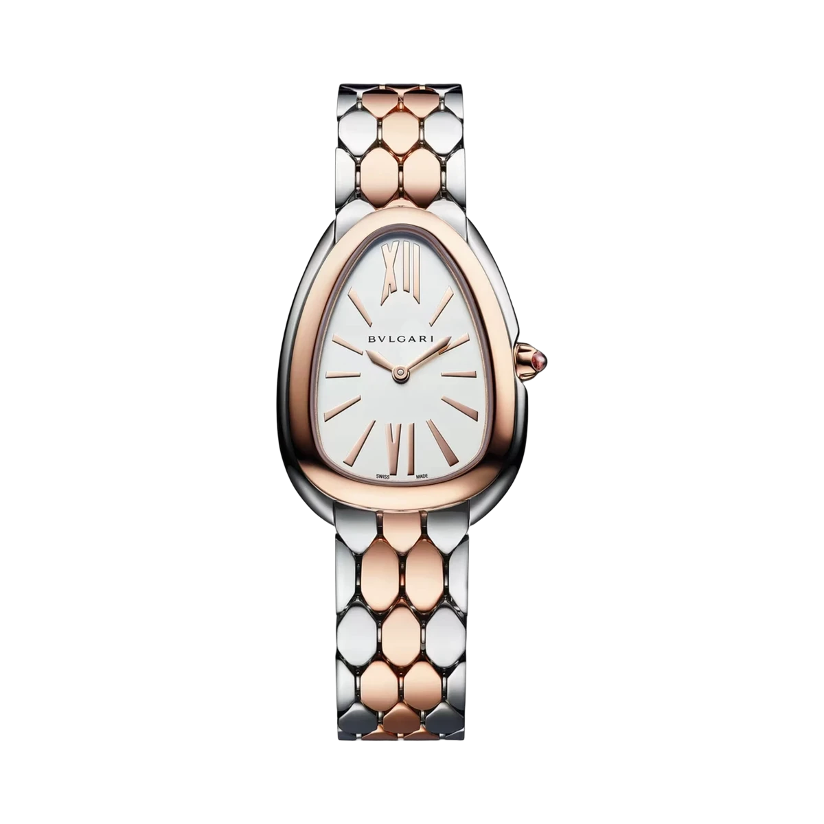 Bvlgari Serpenti Seduttori White Silver 103948 33MM 18K Rose Gold