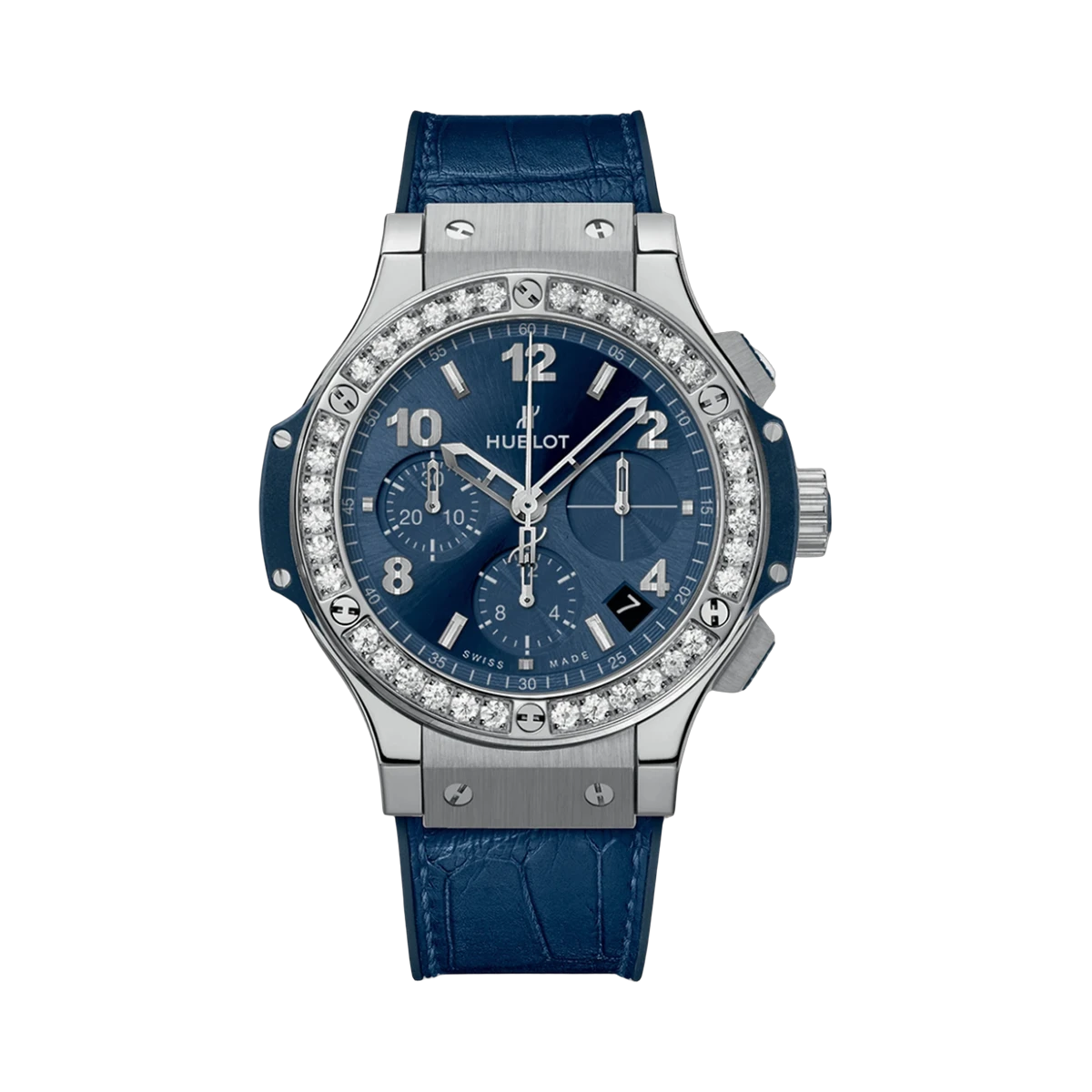 Hublot Big Bang 341.SX.7170.LR.1204 Stahl Diamanten Blaues Zifferblatt 41mm Herrenuhr