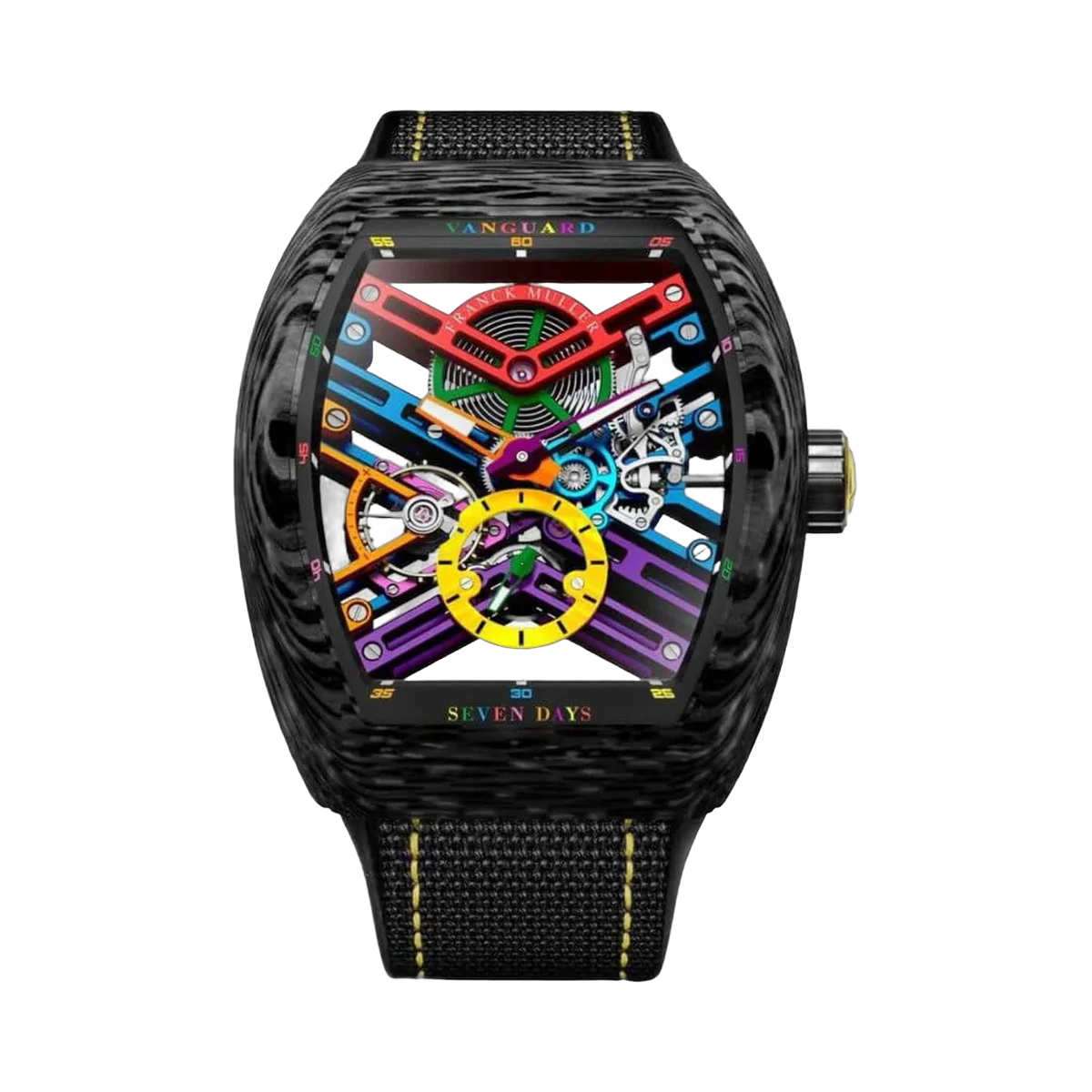 Franck Muller Vanguard V 45 S6 SQT COL DRM CARBONE NR Skelettzifferblatt