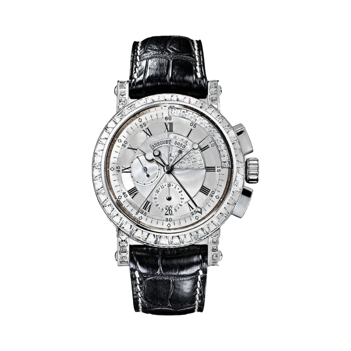 Breguet Marine 5829BB/8D/9ZU.DD0D Chronograph 18K Weißgold 42mm MOP Diamant Zifferblatt Herrenuhr