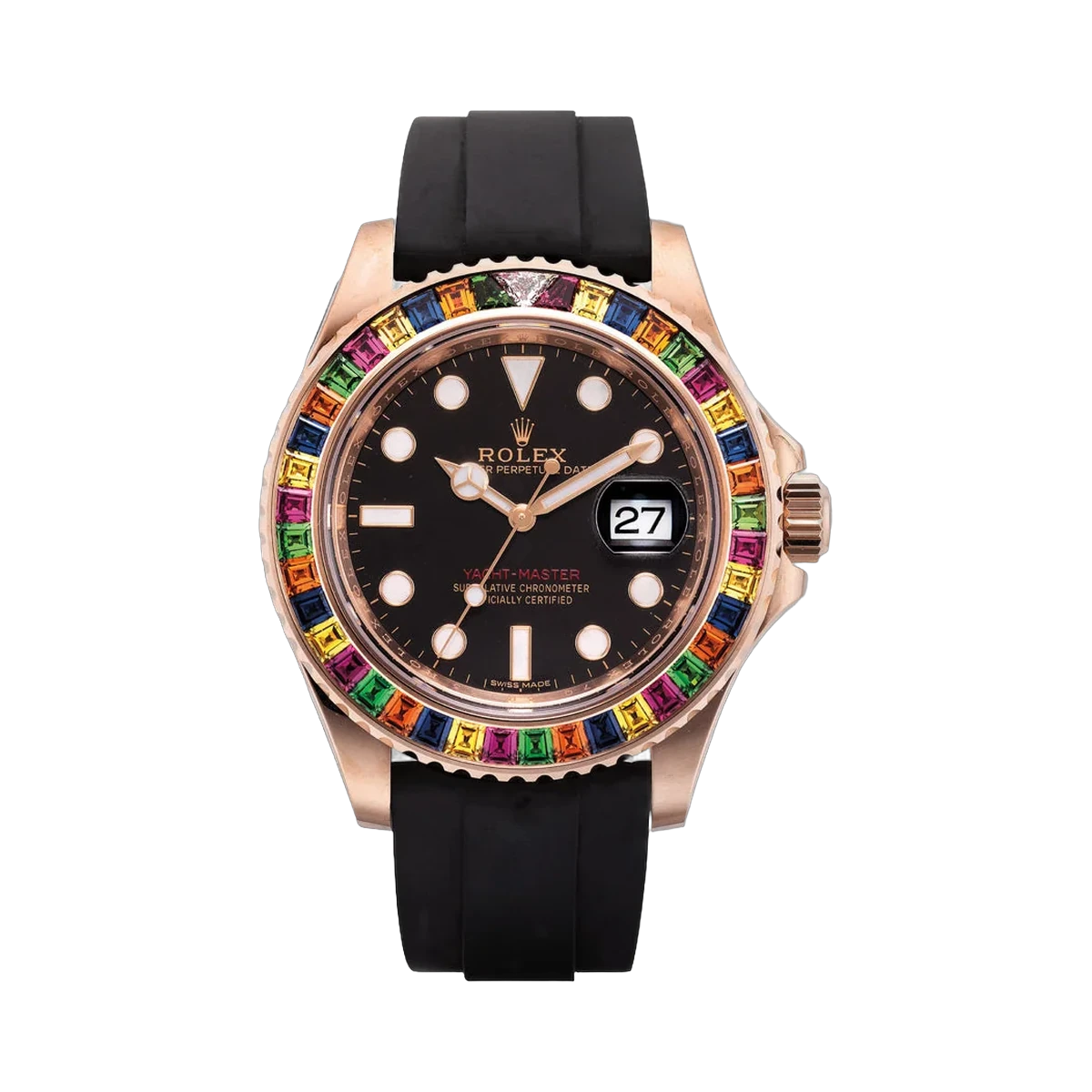 Rolex Yacht Master Tutti Frutti 116695SATS Rose Gold Case with Gem Set Bezel 40mm Men's Watch