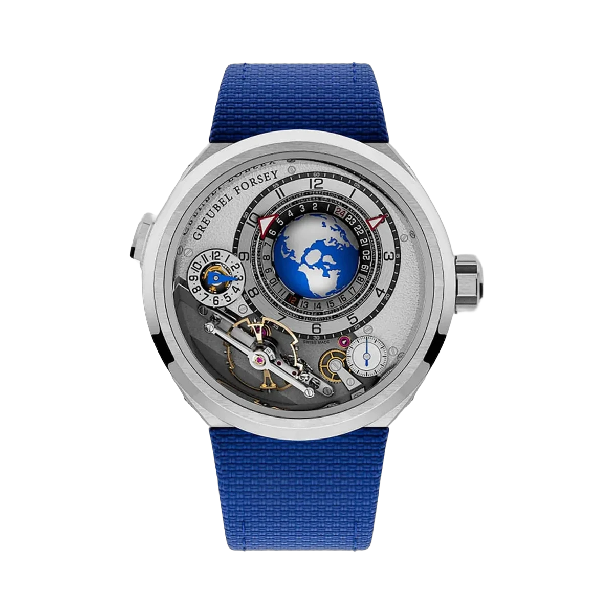 Greubel Forsey GMT Balancier Convexe GF05B/P0935 Titan 46,5 mm Graues Zifferblatt Herrenuhr