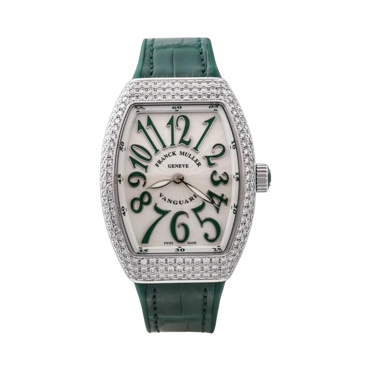 Franck Muller Vanguard Ladies Quartz White Dial Green Numerals V32 QZ AC VR