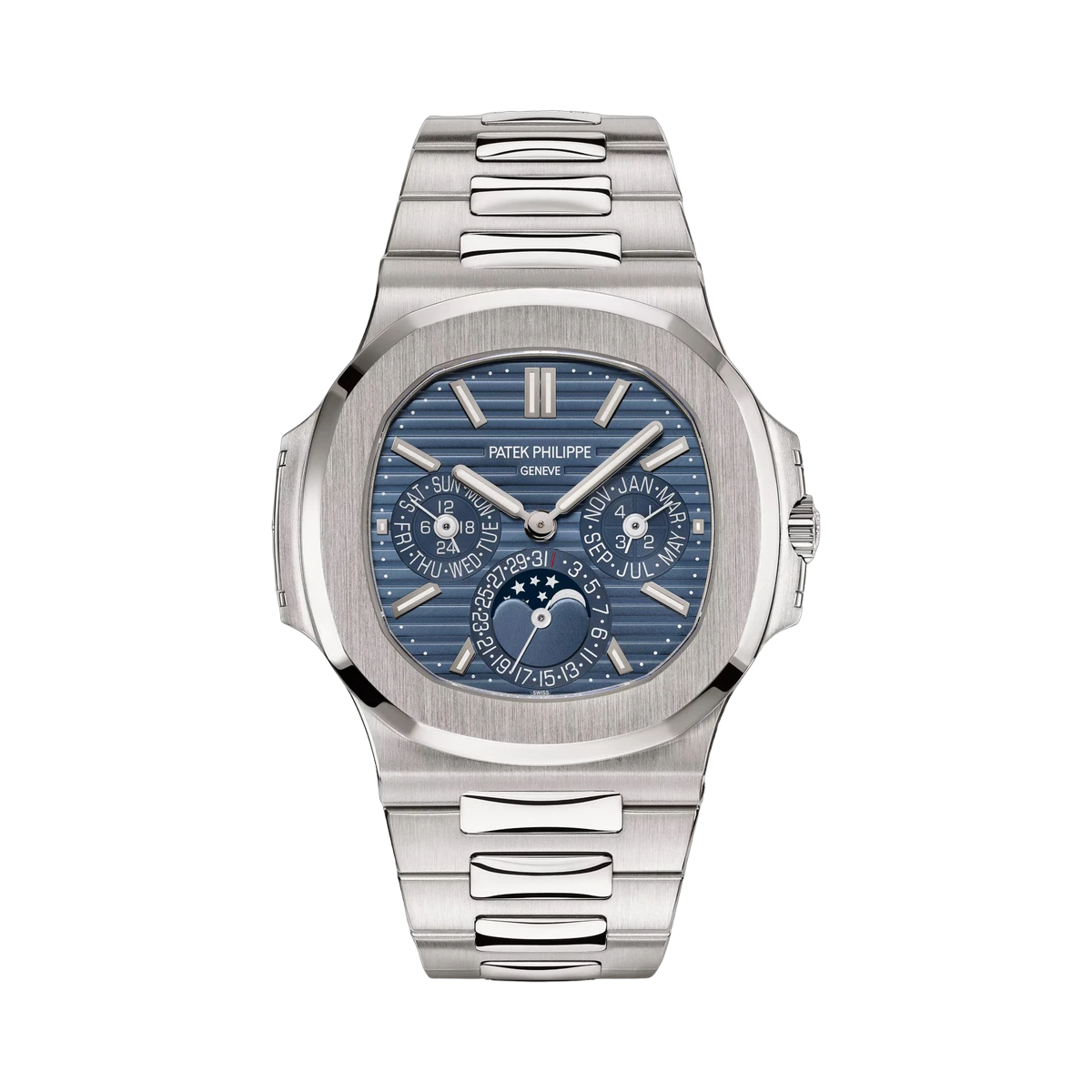 Patek Philippe Nautilus 5740/1G-001 Perpetual Calendar 18Kt White Gold 40mm Blue Index Dial Men's Watch