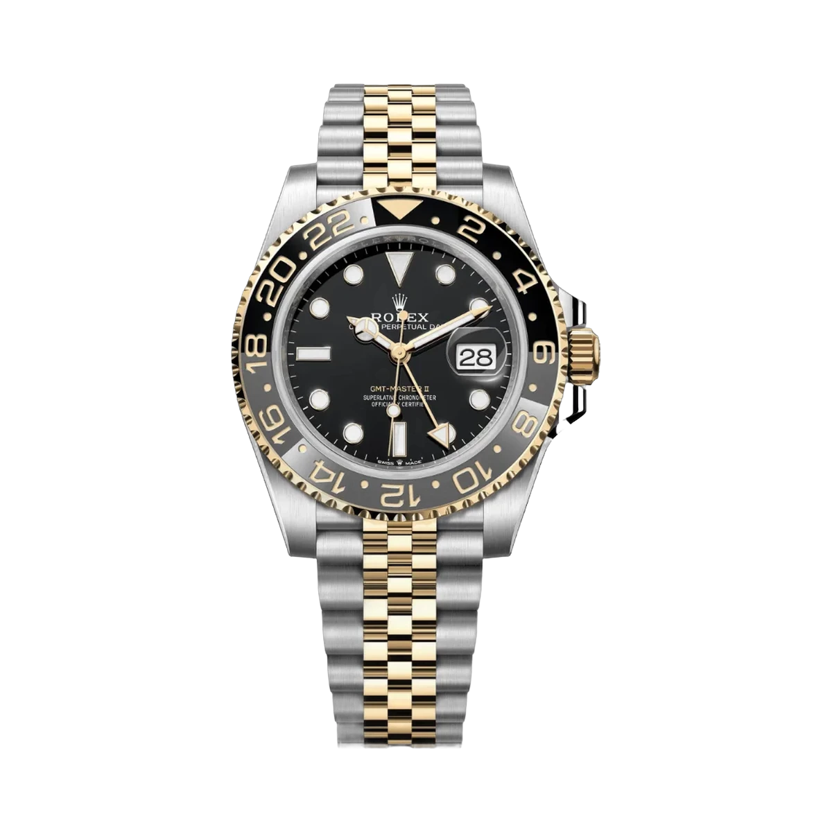 Rolex GMT Master II 126713GRNR Oystersteel Yellow Gold 40mm Black Dial Mens Watch