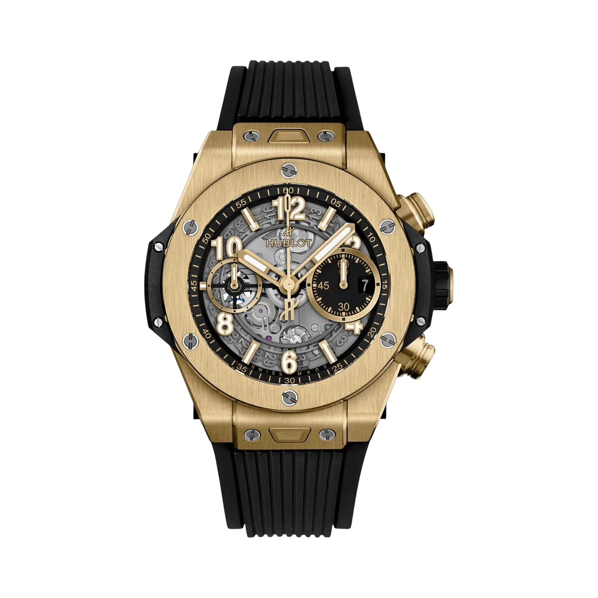 Hublot Big Bang Full Magic Gold 441.VX.1131.RX Black Skeleton Dial 42mm Men's Watch