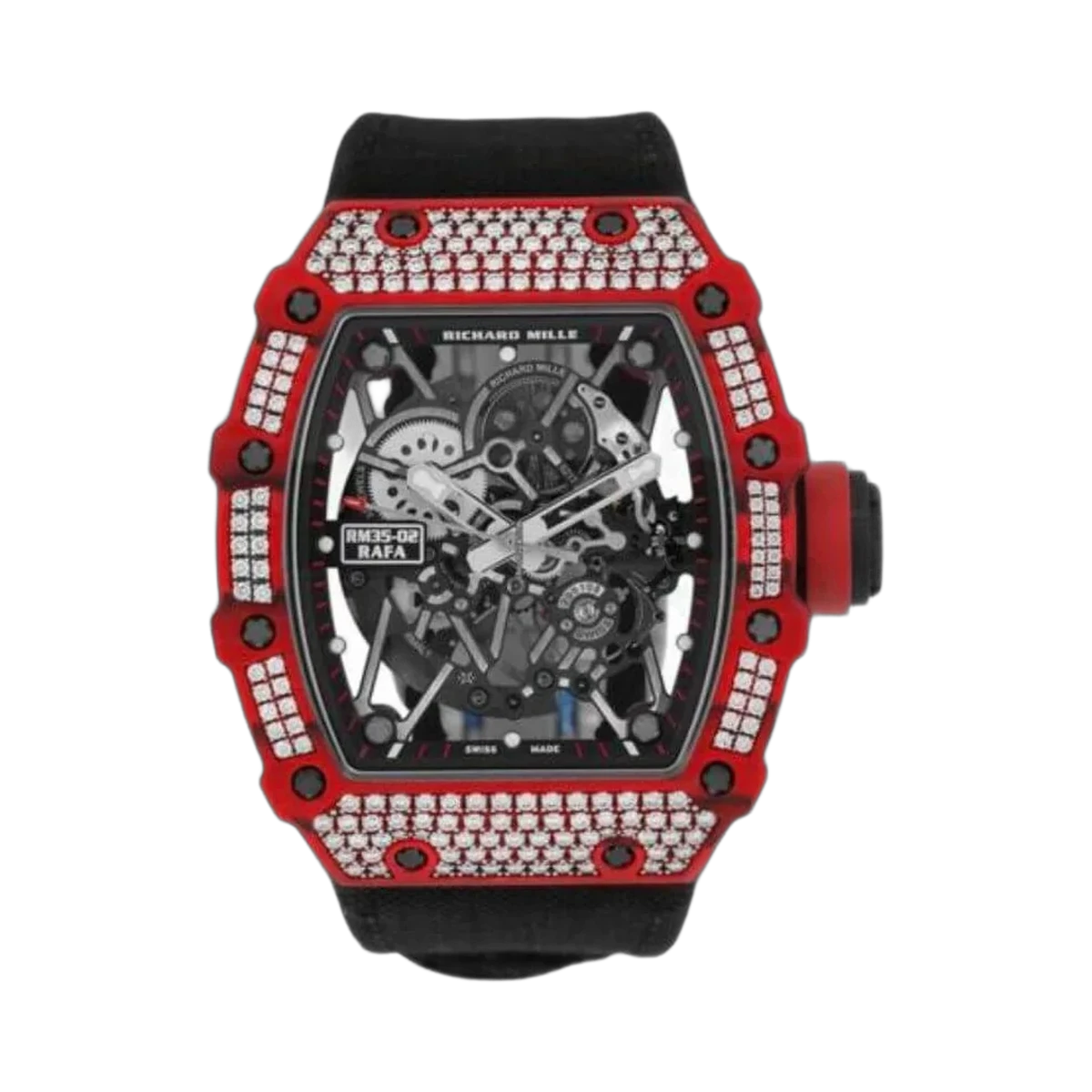 Richard Mille RM35-02 Rafael Nadal Diamond Red Quartz TPT Skeleton Dial