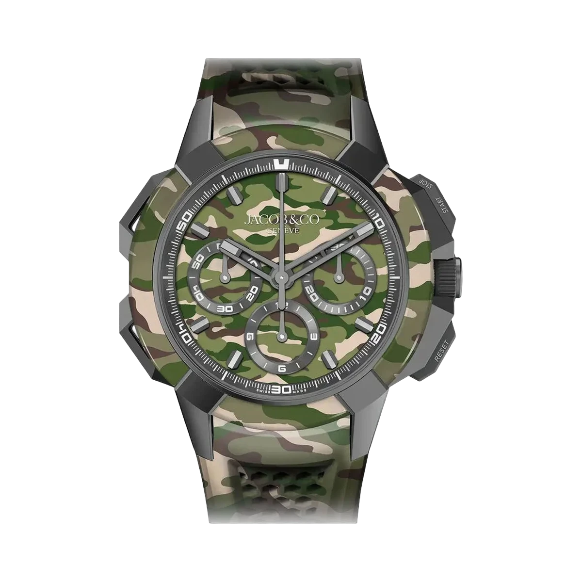 Jacob & Co. Green Camo Epic X Chrono EC440.20.AB.AA.ABRUA Titanium Green Dial 44mm Men's Watch
