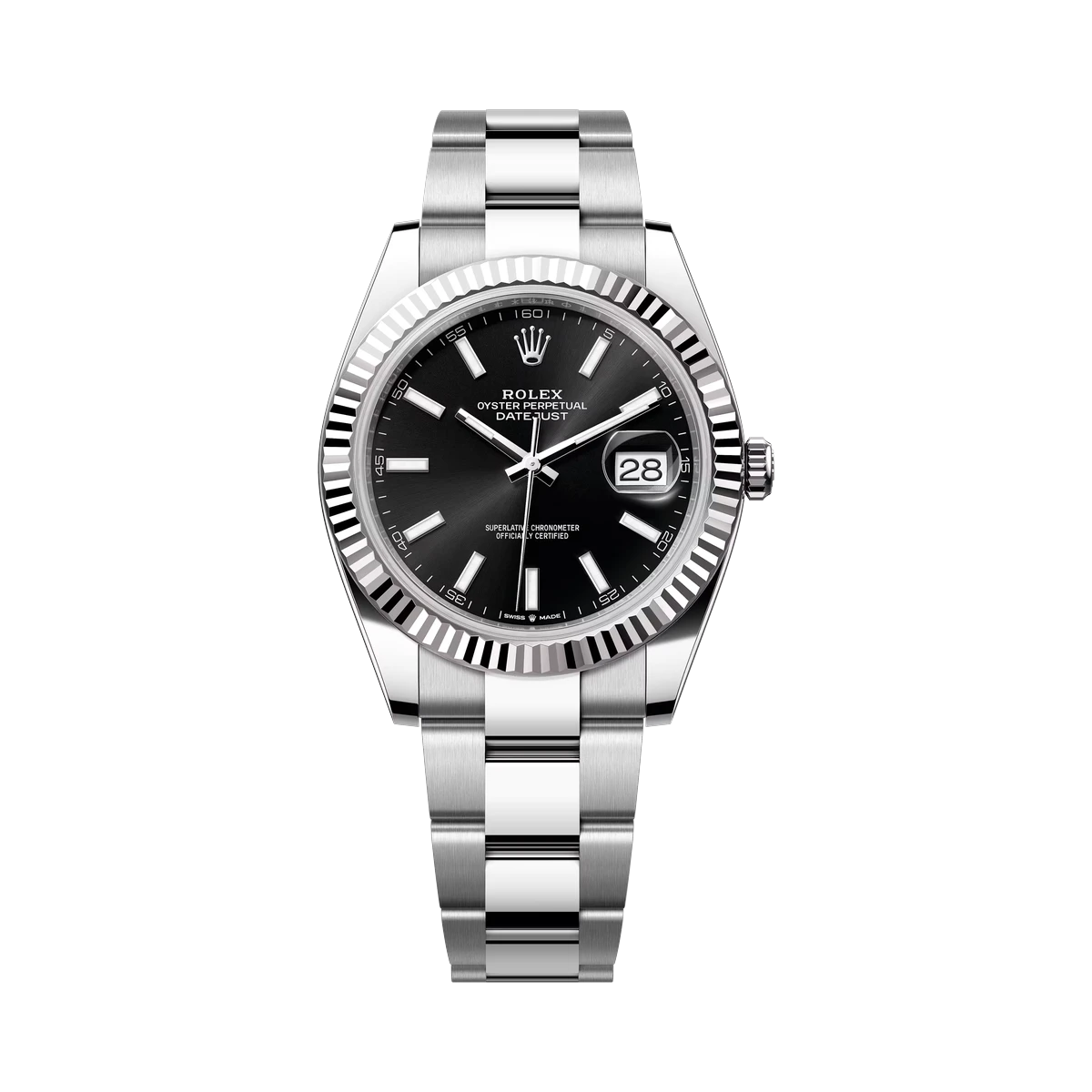 Rolex Datejust 41 Oyster Perpetual 126334-0017 White Gold 41mm Black Index Dial Men's Watch