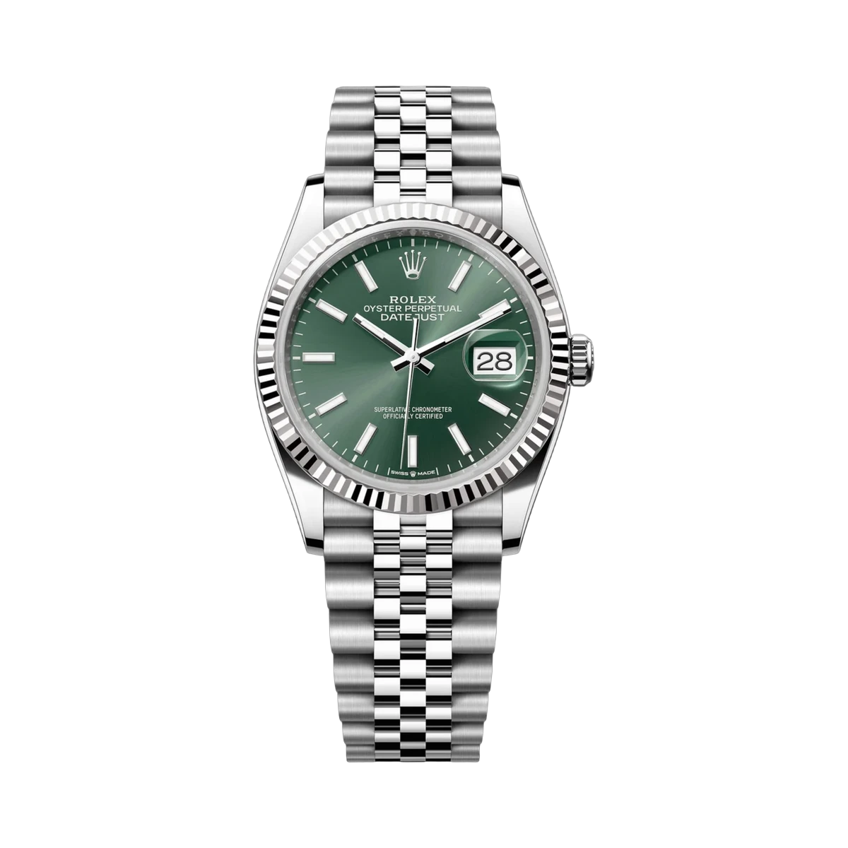 Rolex Datejust 126234 Olive Mint Green Jubilee 36mm Women's Watch