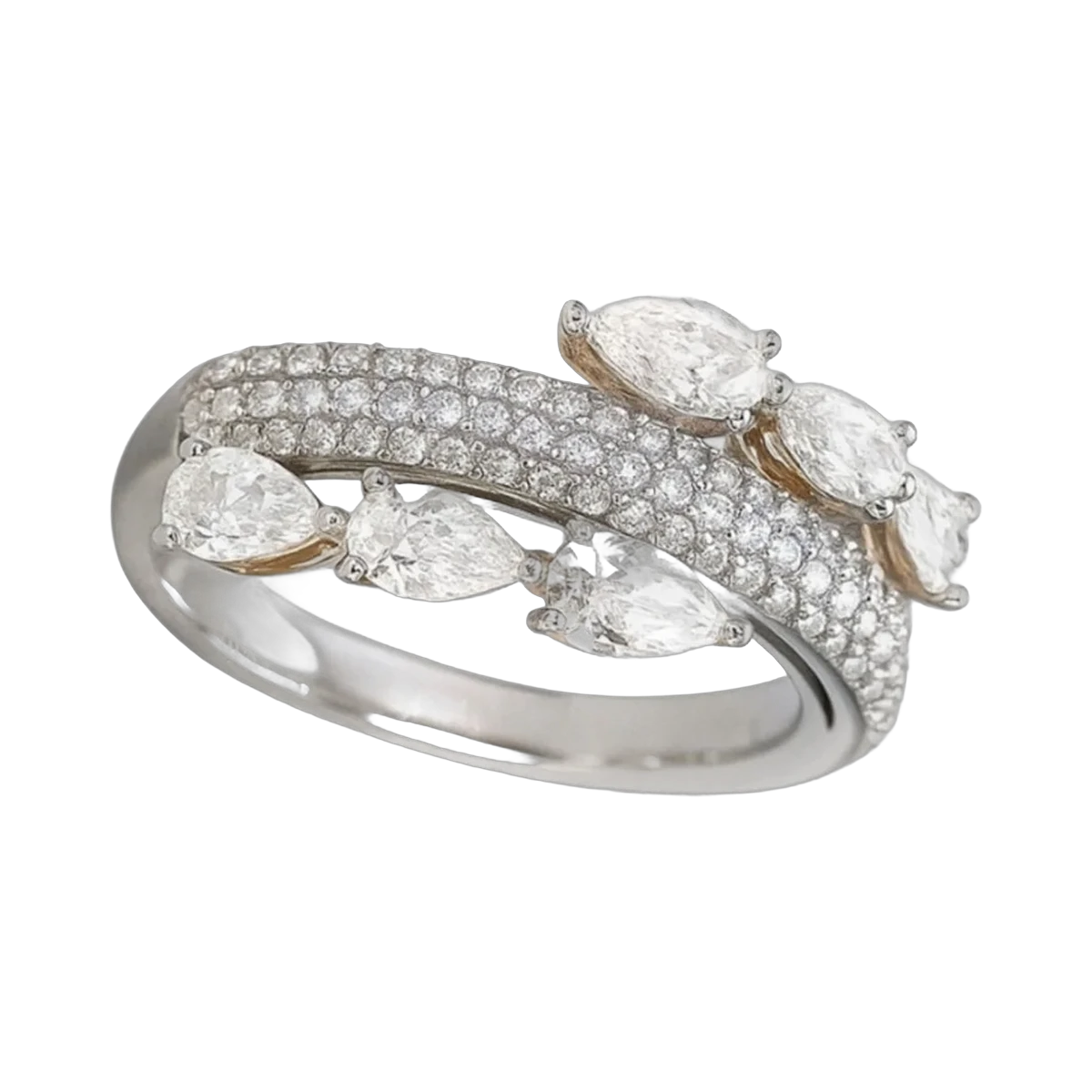 ROUND-PEAR RING-HRD-E-F/VVS-VS 1.64 CTS- A53R,Total Wt -5.76gm