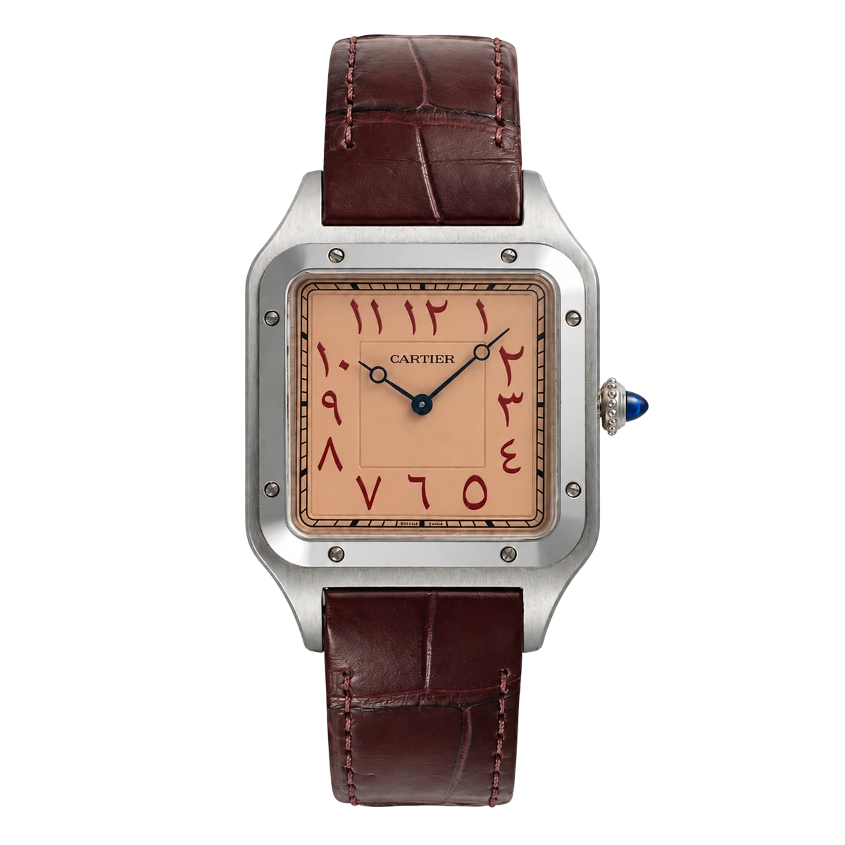 Cartier Santos WSSA0049 Dubai Watch Club Edition Stainless Steel 33mm Salmon Arabic Dial Unisex Watch