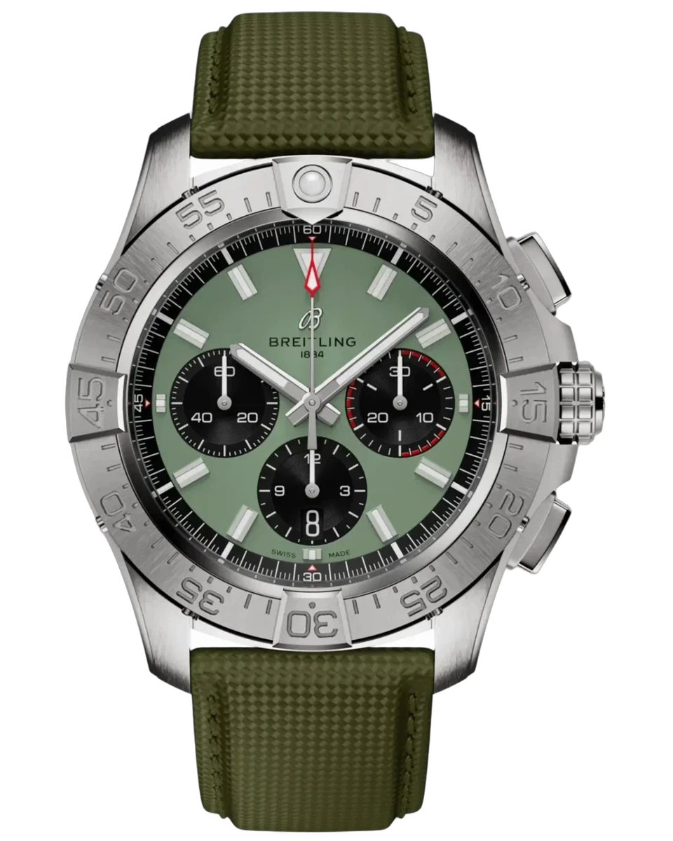 Breitling AB0147101L1X1 AVENGER B01 CHRONOGRAPH 44 GREEN DIAL RUBBER STRAP