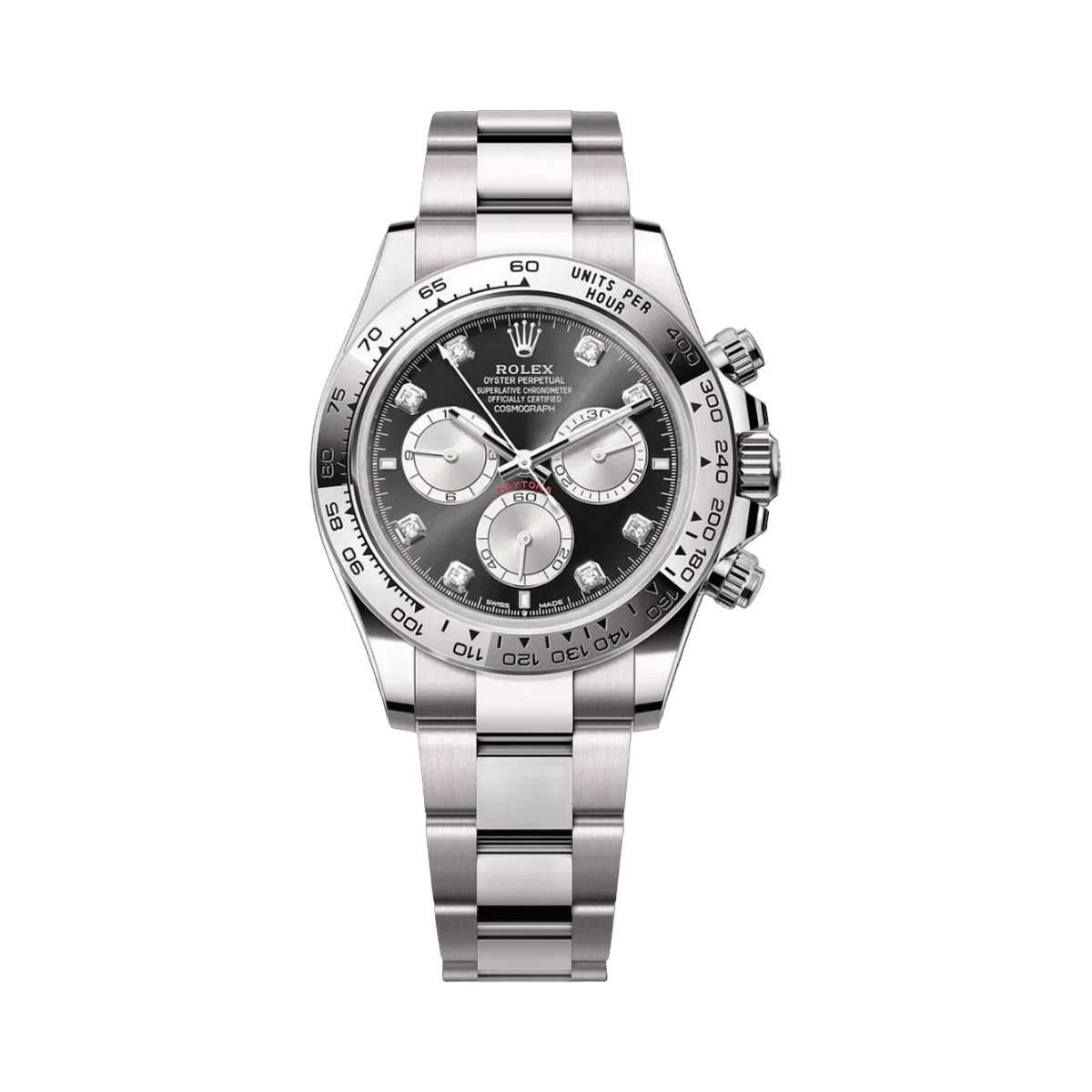 Rolex Cosmograph Daytona 126509-0002 18kt White Gold Black Diamond Dial