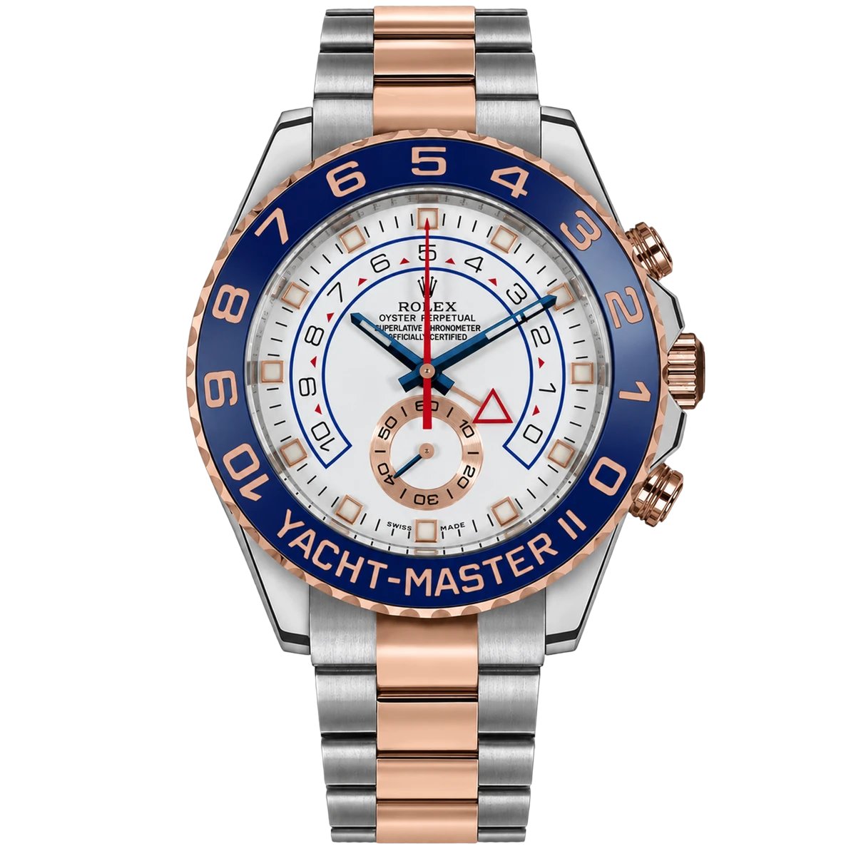 Rolex Yacht Master II 116681 White Dial Oyster Perpetual 44Mm Rose Gold & Stainless Steel Men's Watch