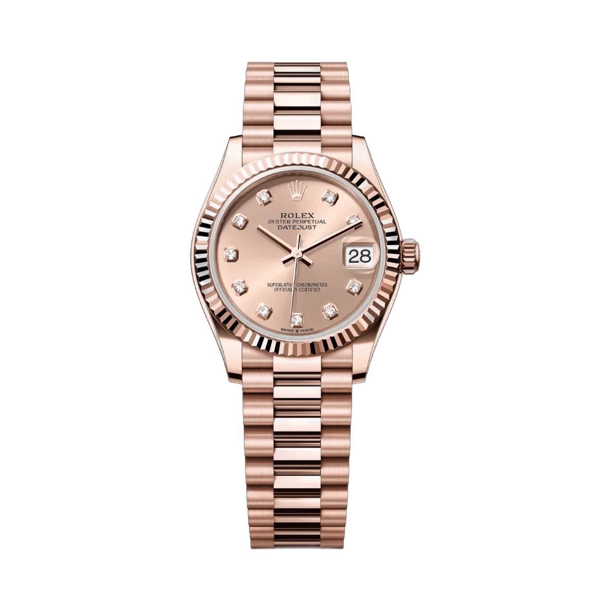 Rolex Datejust M278275-0031 31mm Everose Gold Dial Womens Watch