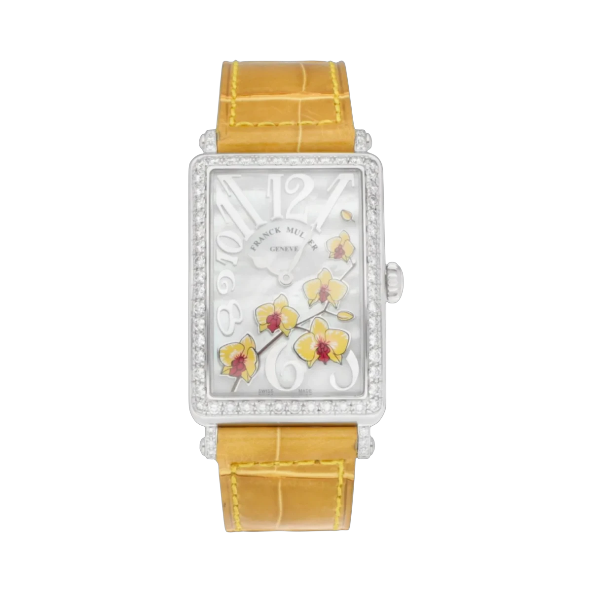 Franck Muller Long Island MOP Yellow Dial Diamond Set Bezel 952 QZ REL MOP BC IA Col D 1R