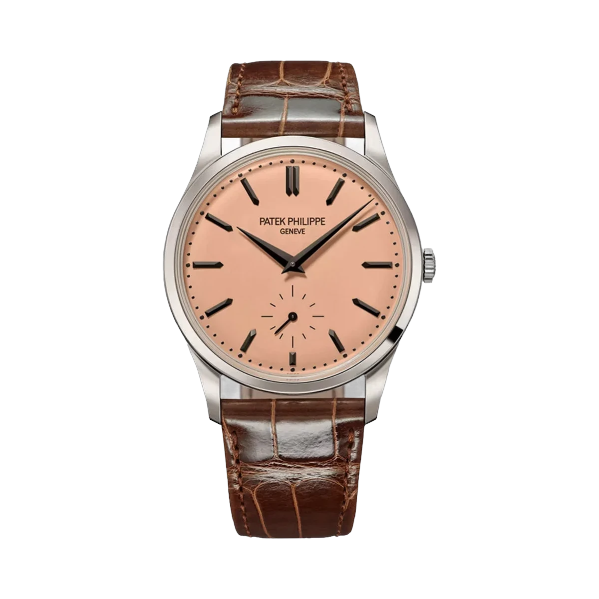 Patek Philippe Calatrava 6196P-001 Manual Winding Platinum Rose-Gilt Opaline Dial 38mm Unisex Watch