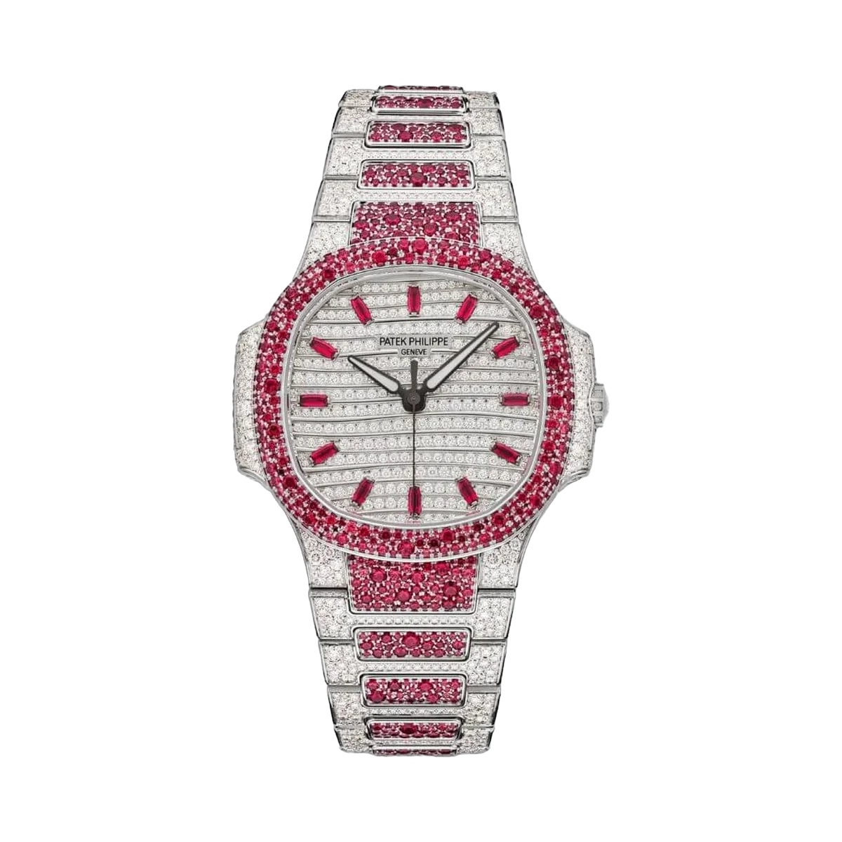 Patek Philippe Nautilus 7118-1452G-001 Haute Joaillerie Diamond Gel 35mm White Dial Womens Watch