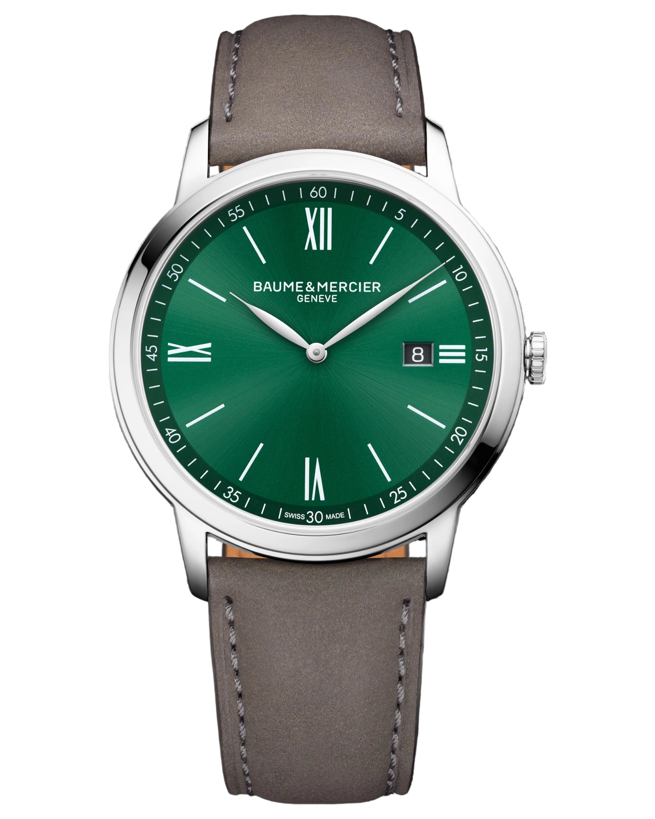 Baume & Mercier Classima 6189265 Automatic Date Watch Green Dial 42mm Stainless Steel