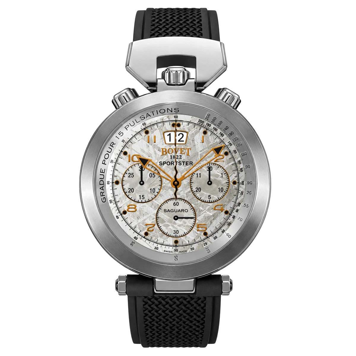 Bovet Sportster Chronograph SP0401-MA Silver Dial, 46mm Stainless Steel