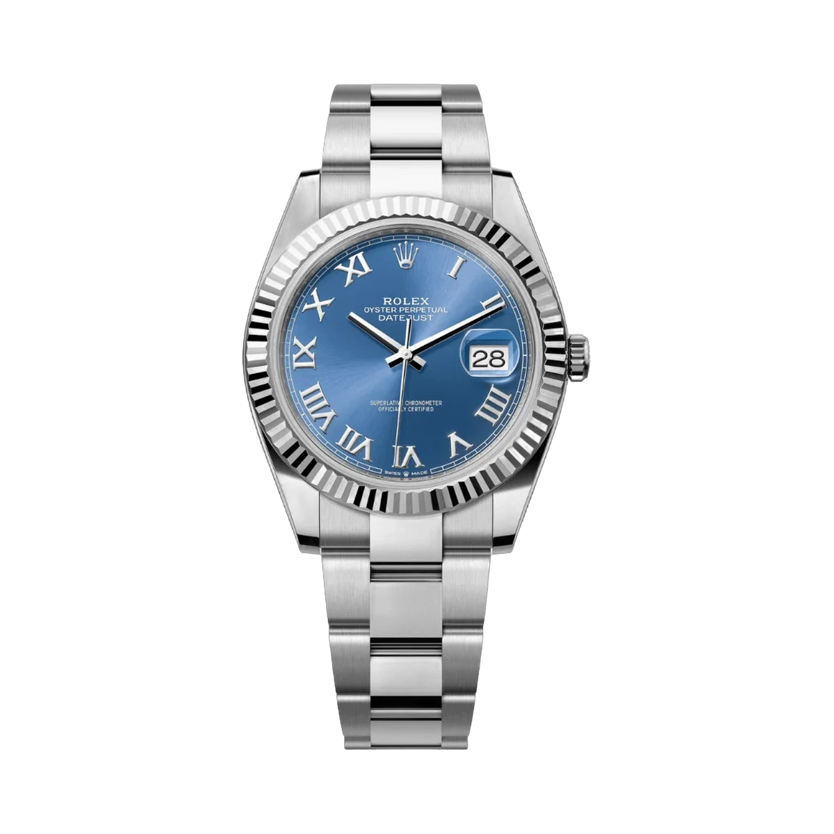 Rolex Datejust 41 Oyster Perpetual 126334-0025 White Gold 41mm Blue Dial Roman Numerals Men’s Watch