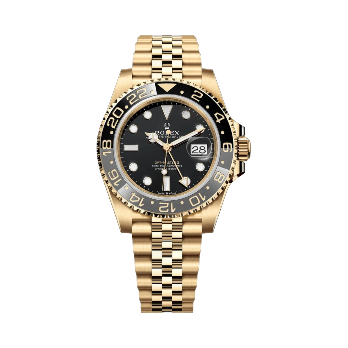 Rolex GMT Master II Oyester Perpetual 126718GRNR-0001 18ct Yellow Gold Black Dial