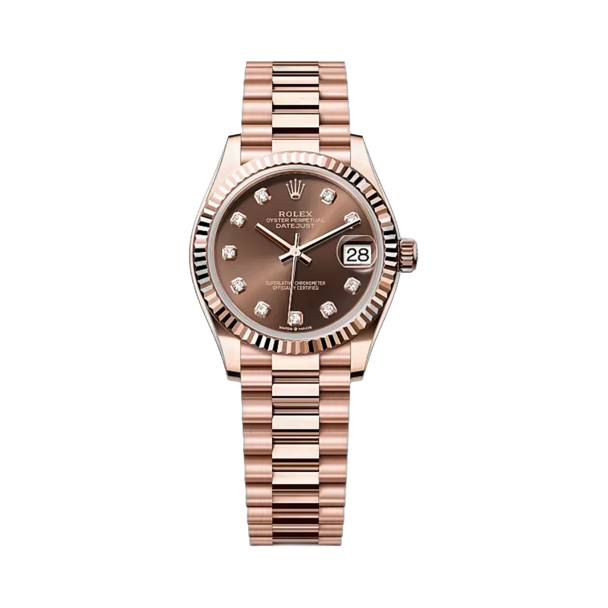 劳力士 Datejust 278275-0010 永恒玫瑰金巧克力表盘 31 毫米女士手表