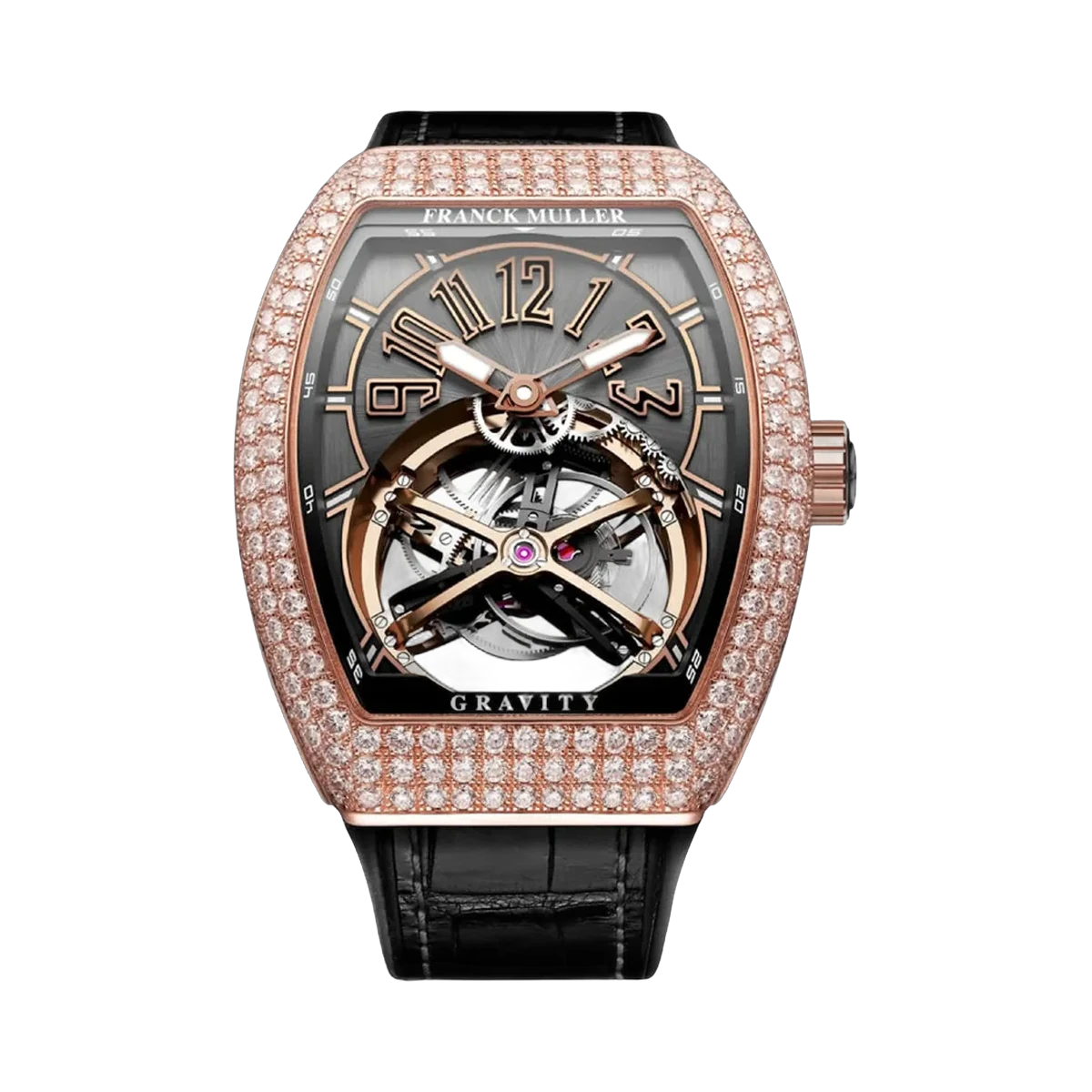 Franck Muller Vanguard Gravity V 45 T GR CS D CD 5N Rotgold 45mm Diamanten Lünette & Zifferblatt Herrenuhr