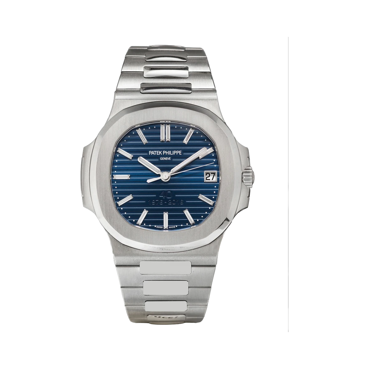 Patek Philippe Nautilus 5711/1P-001 Blue Baguette Dial 40Th Anniversary Limited Edition Of 700 Pieces Platinum Men's Watch