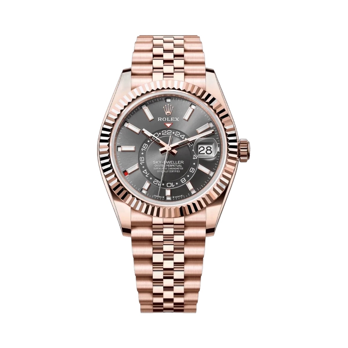 Rolex Sky Dweller 336935-0008 Everose Gold Slate Dial 42mm Men’s Watch