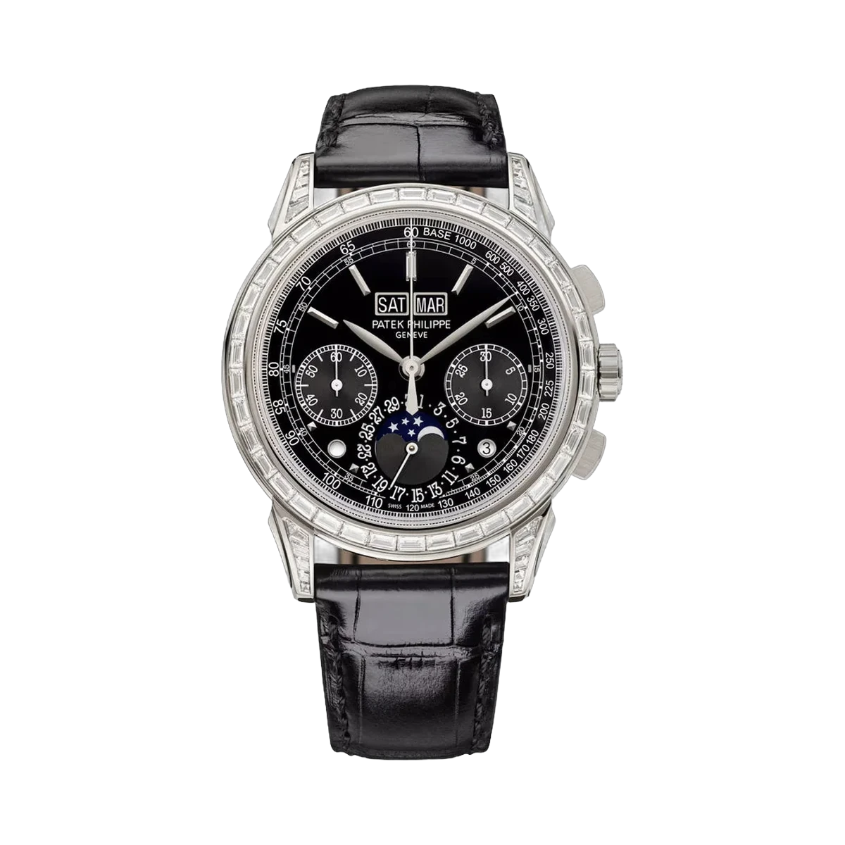 Patek Philippe Grand Complications 5271P-010 Platinum with Baguette Diamond Bezel and Lugs Black Dial 41mm Men's Watch