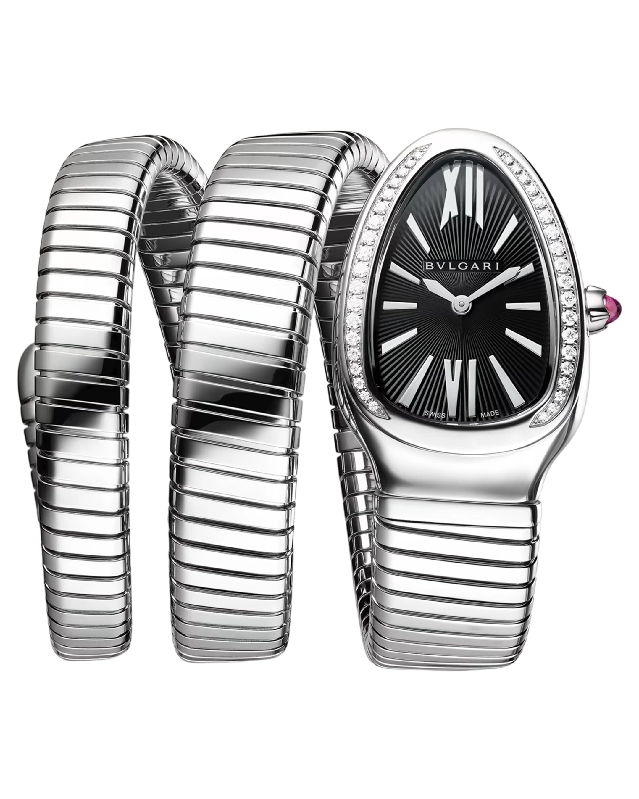 Bvlgari Serpenti Tubogas Quartz Black 103433 35MM Stainless Steel