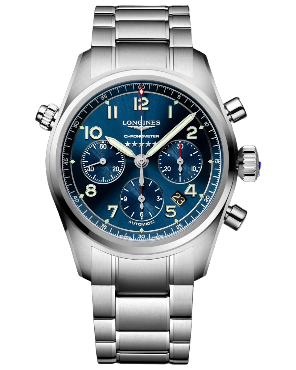 Longines Spirit L38204936 Chronograph Blue Dial 42mm Stainless Steel