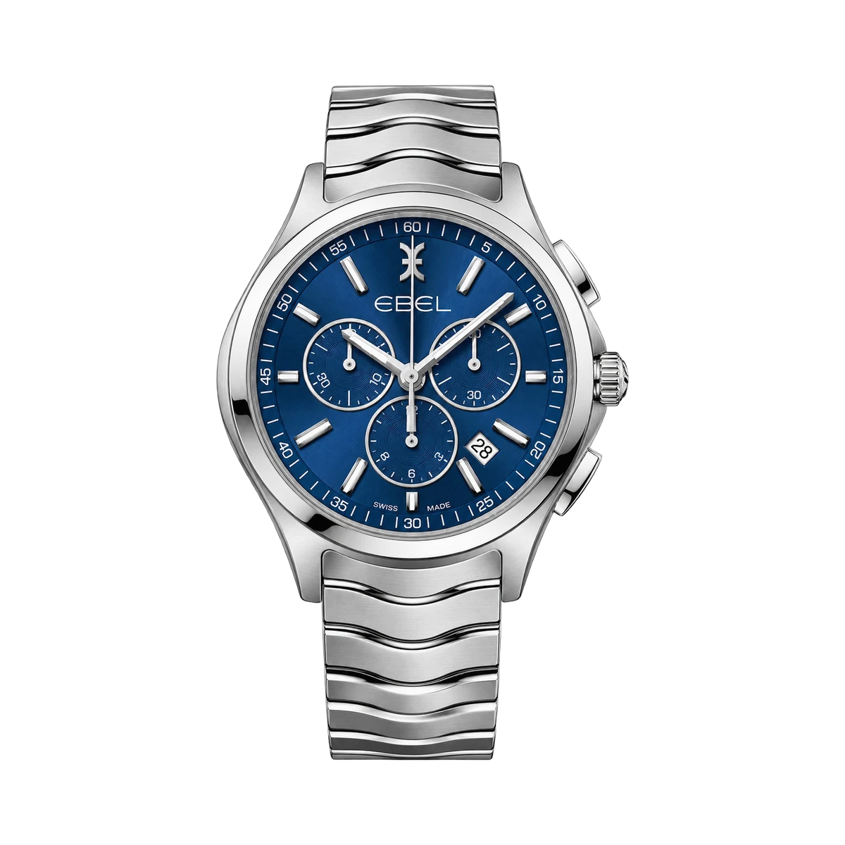 Ebel Wave Chronograph Blue Galvanic Dial 03.3.14.1058 42MM 1216344