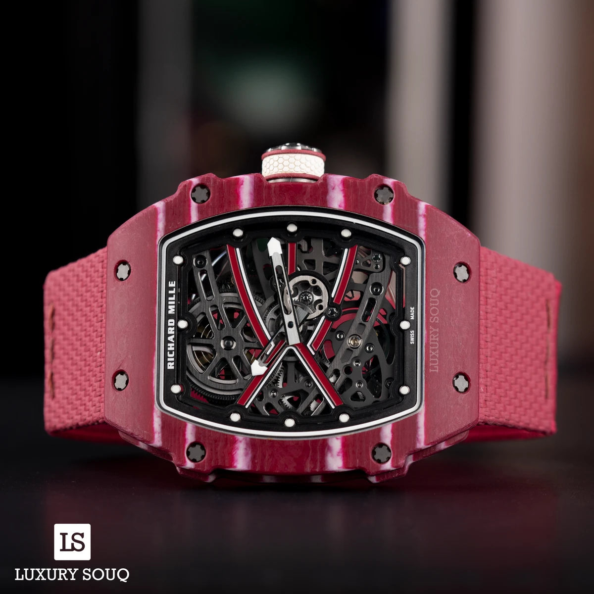 Richard Mille Rm 67-02 Ca-Fq High Jump "Mutaz Essa Barshim" 38.70Mm X 47.52Mm Quartz Carbon White Elastic Straps Unisex Watch