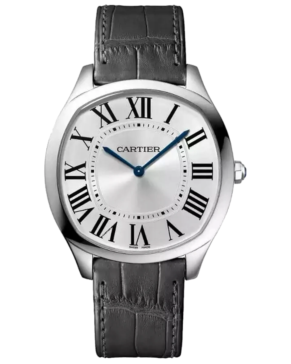 Cartier Drive De Cartier WGNM0007 Extra Flat 18Kt White Gold Silver Dial Men's Watch