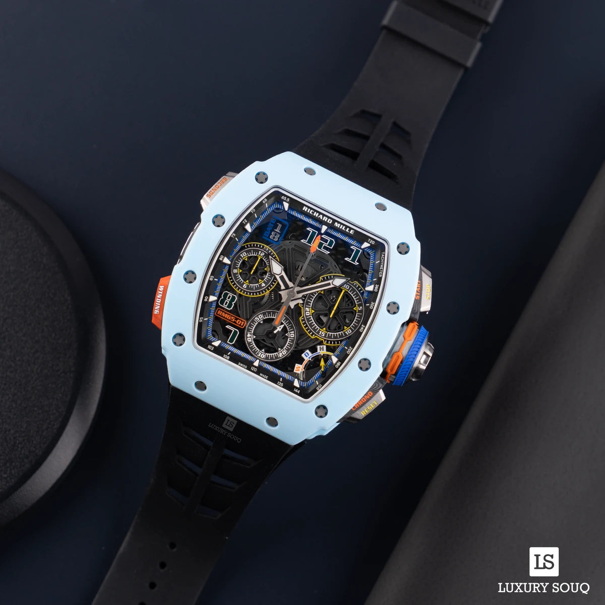 Richard Mille RM 65-01 Automatic Winding Split-Seconds Chronograph Pastel Blue Quartz TPT