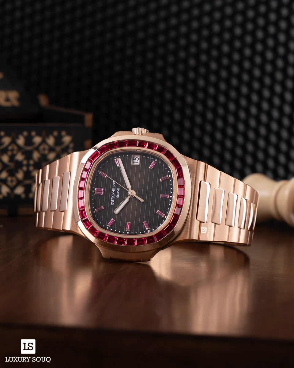 Patek Philippe Nautilus 5723/112R-001 18K Rose Gold Ruby Bezel Brown Dial – additional product photo 2