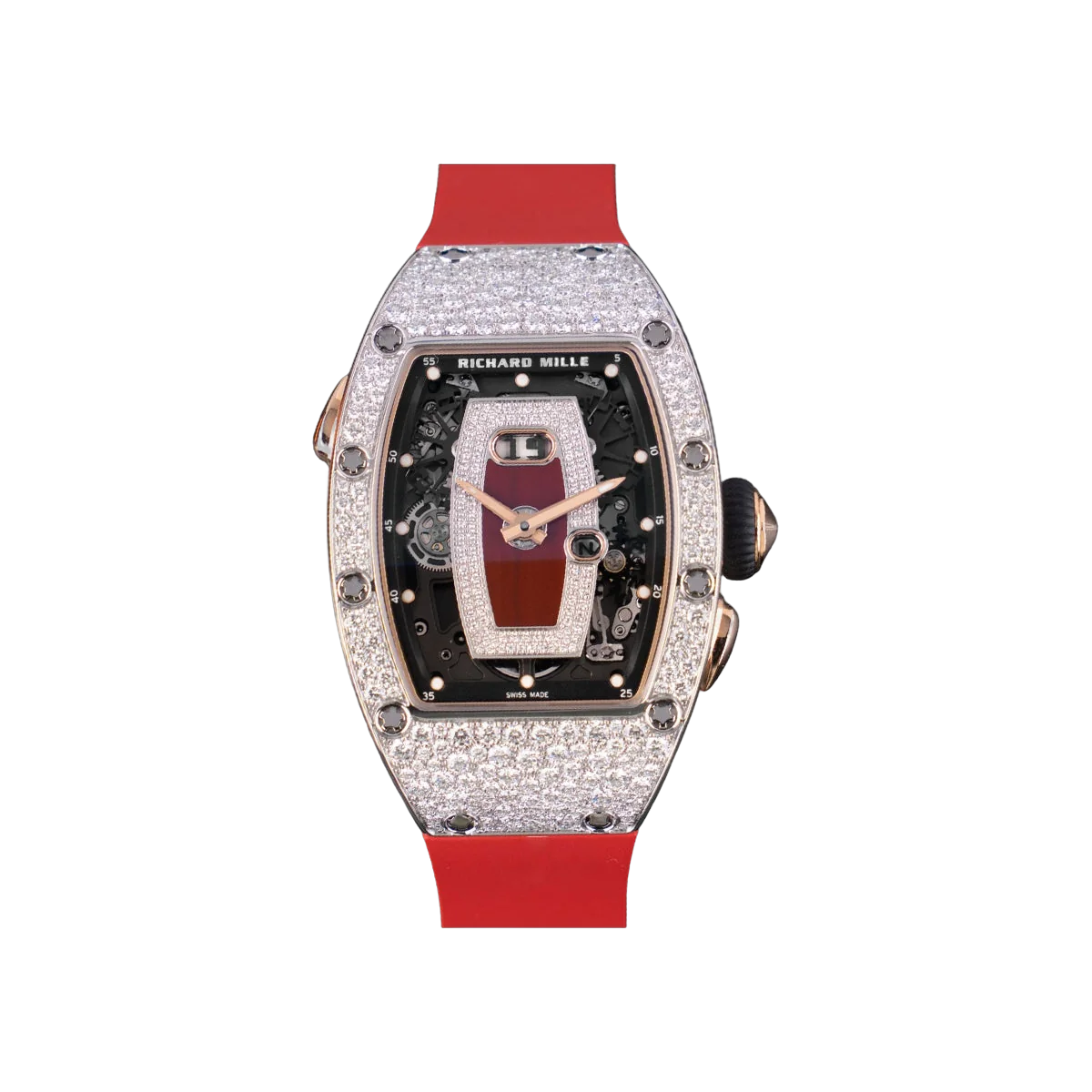 Richard Mille RM 037 White Gold Skeleton Diamond Gem Dial Ladies Watch
