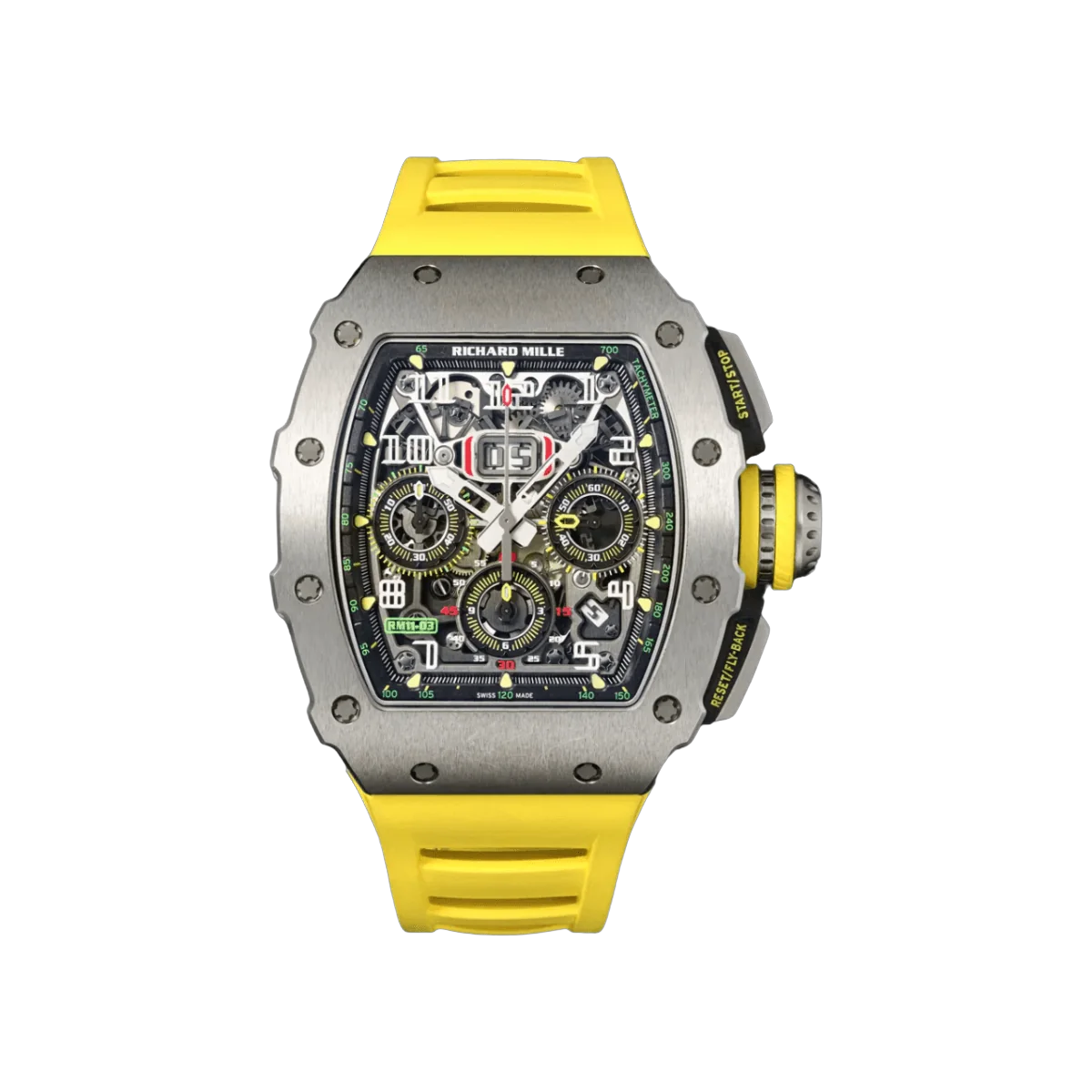 Richard Mille RM 11-03 TI Flyback Chronograph 49.94Mm Titanium Black Rubber Straps