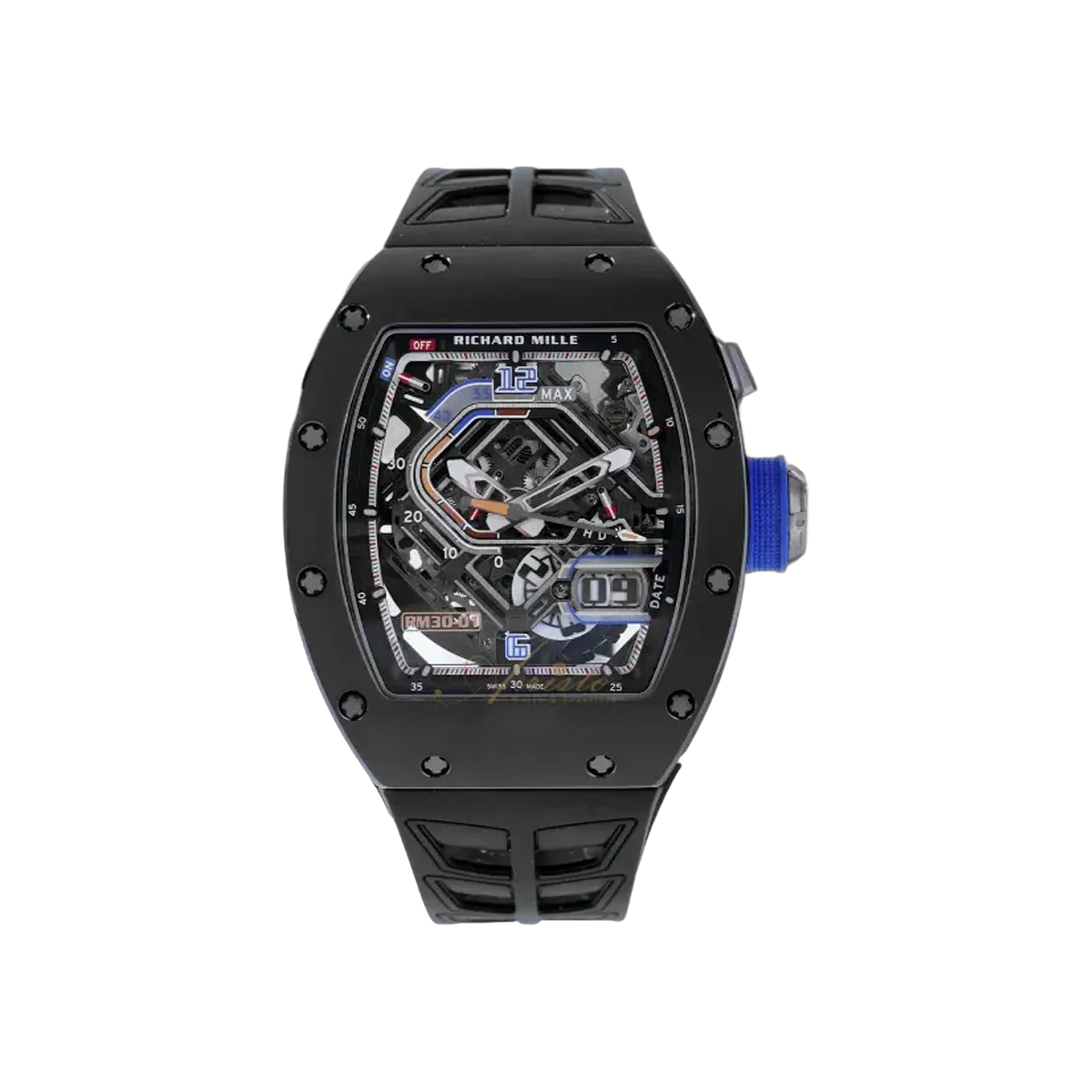 Richard Mille RM 30-01 Declutchable Rotor Automatic Winding Black Ceramic 43mm Skeleton Dial Mens Watch