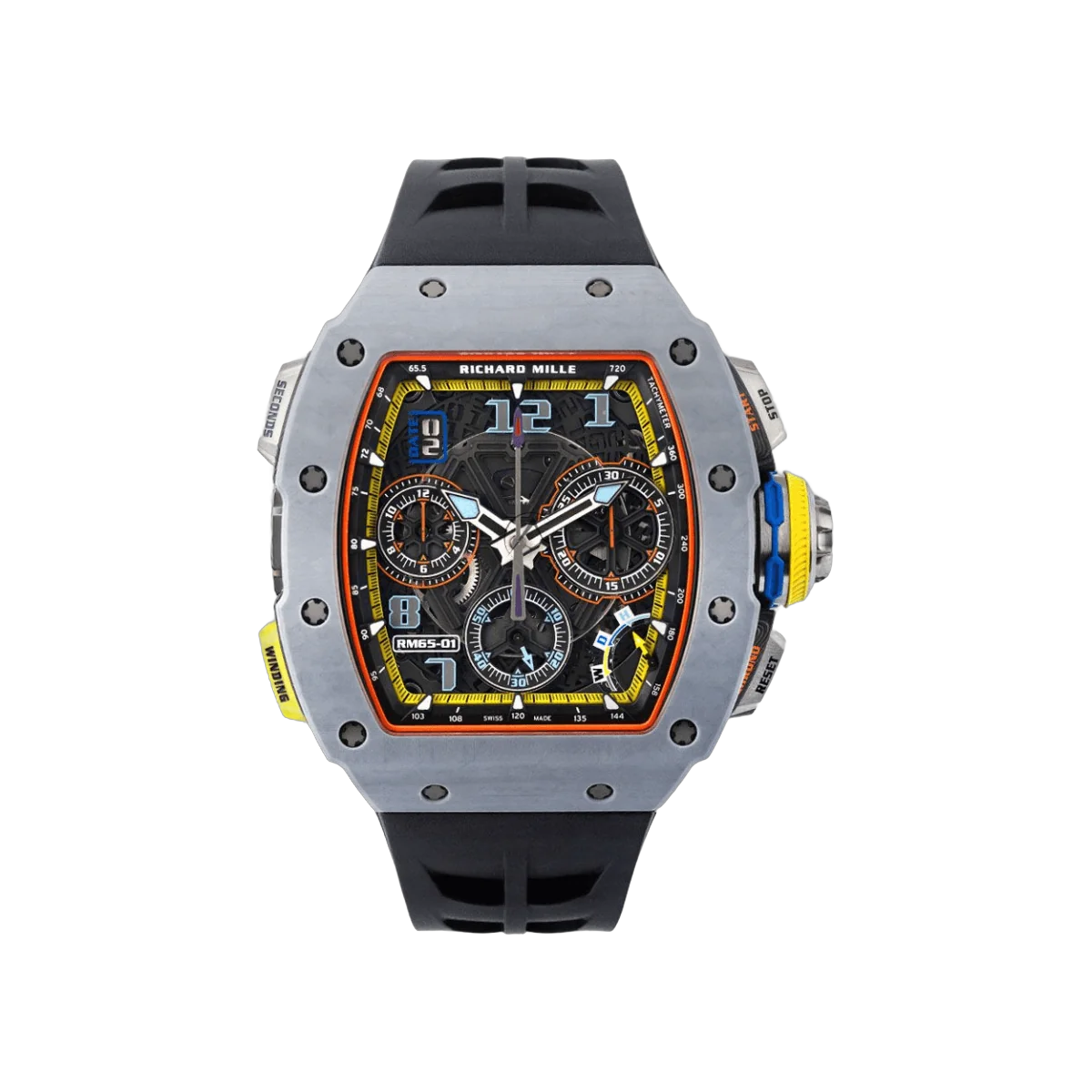 Richard Mille RM 65-01 FQ Split-seconds Chronograph Carbon TPT 50mm Skeleton Dial Mens Watch