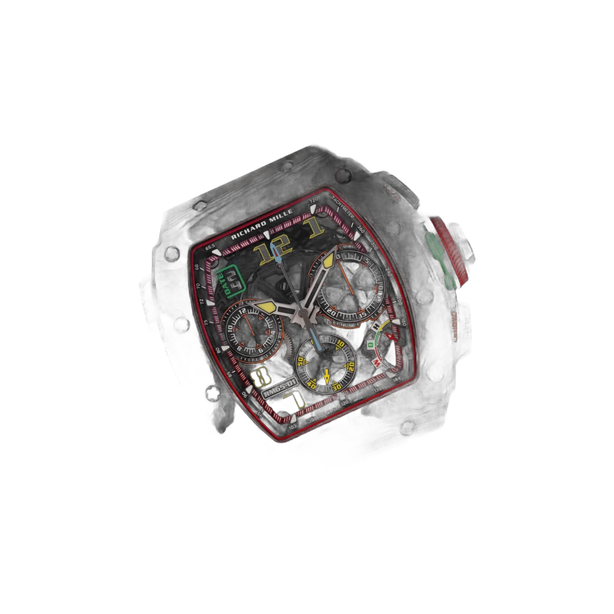 Richard Mille RM 65-01CA Split Seconds Chronograph NTPT Carbon Skeleton Dial – additional product photo 3